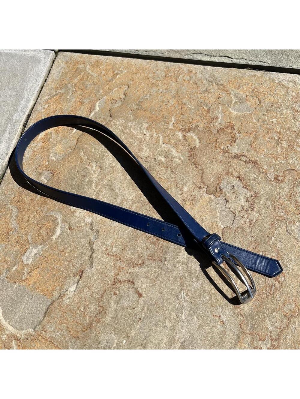 Vintage 90s Navy Faux Leather Belt